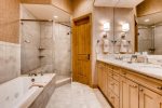 LOWER LEVEL MASTER BATHROOM WITH SHOWER AND BATHTUB